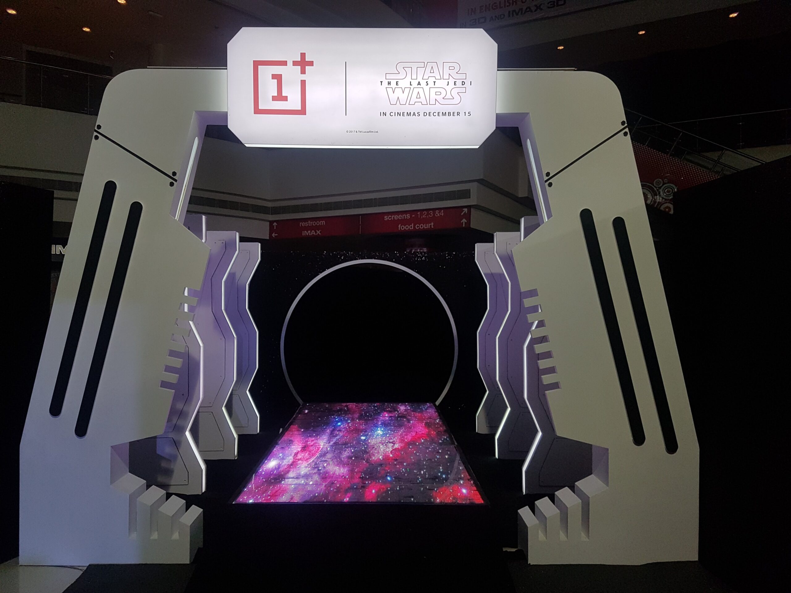 A OnePlus X Star Wars themed event with spaceship inspired decor