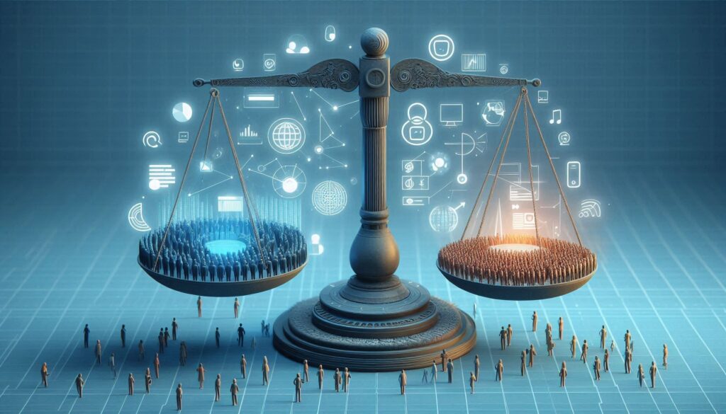 A concept image displaying how event organisers create balance in the experience between physical and digital attendees at hybrid events.