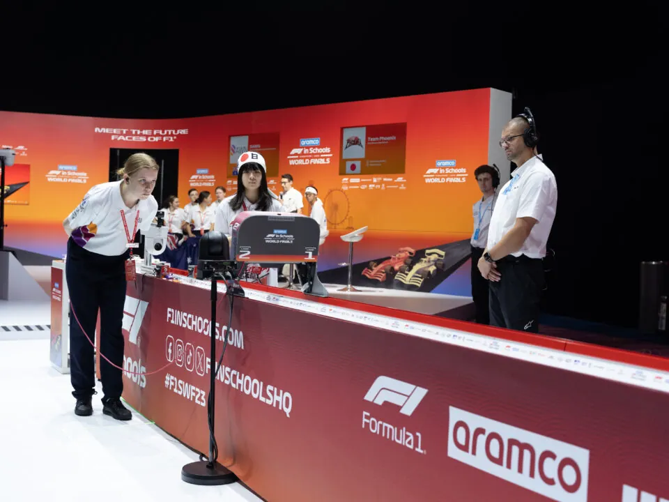 An interactive exhibit at an F1 event engages participants and event organisers alike.