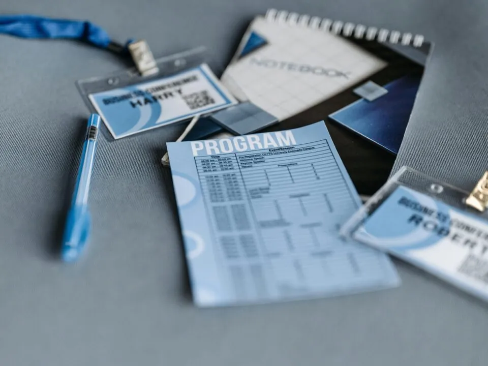 Logistics checklist and materials used in professional event management planning