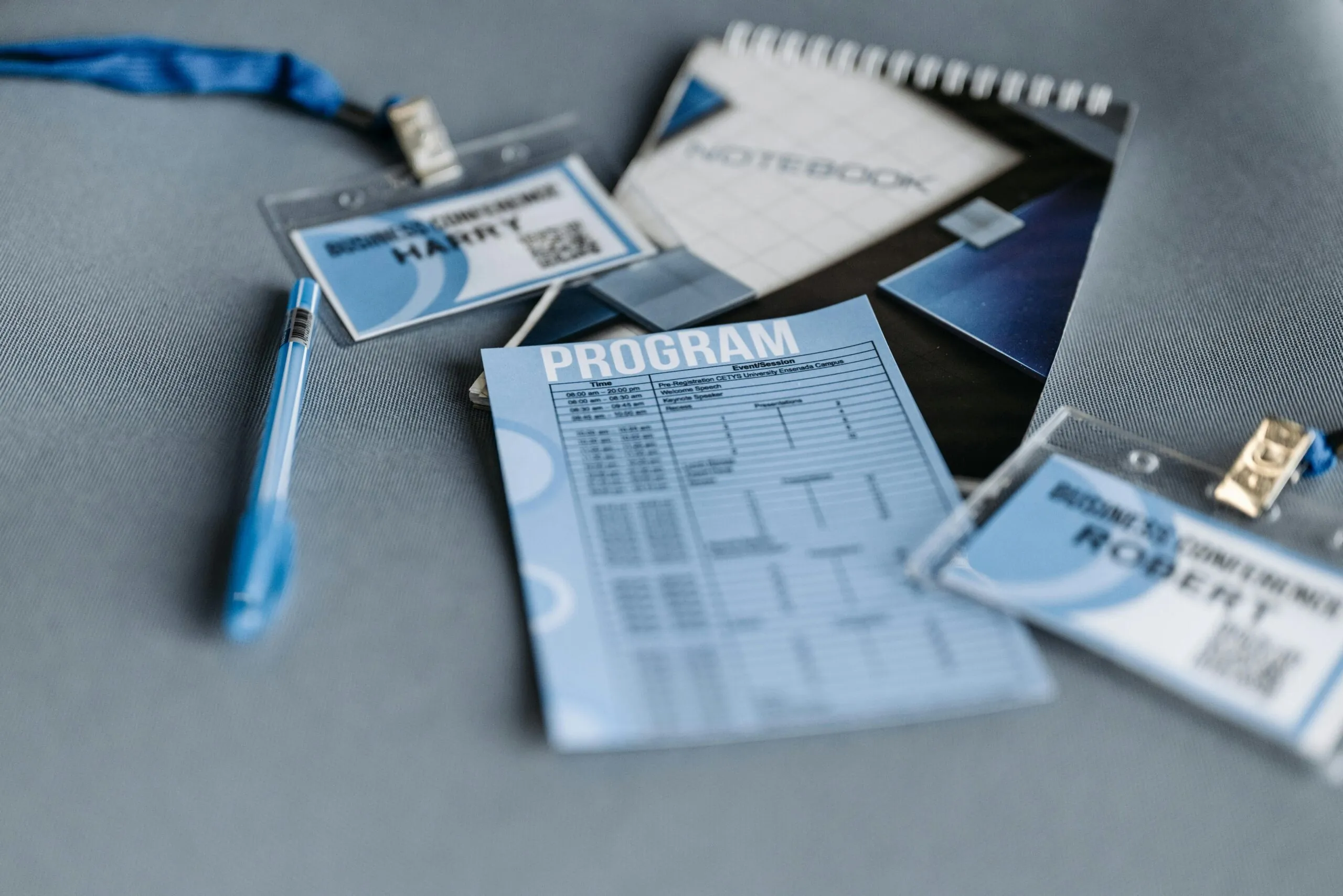Logistics checklist and materials used in professional event management planning