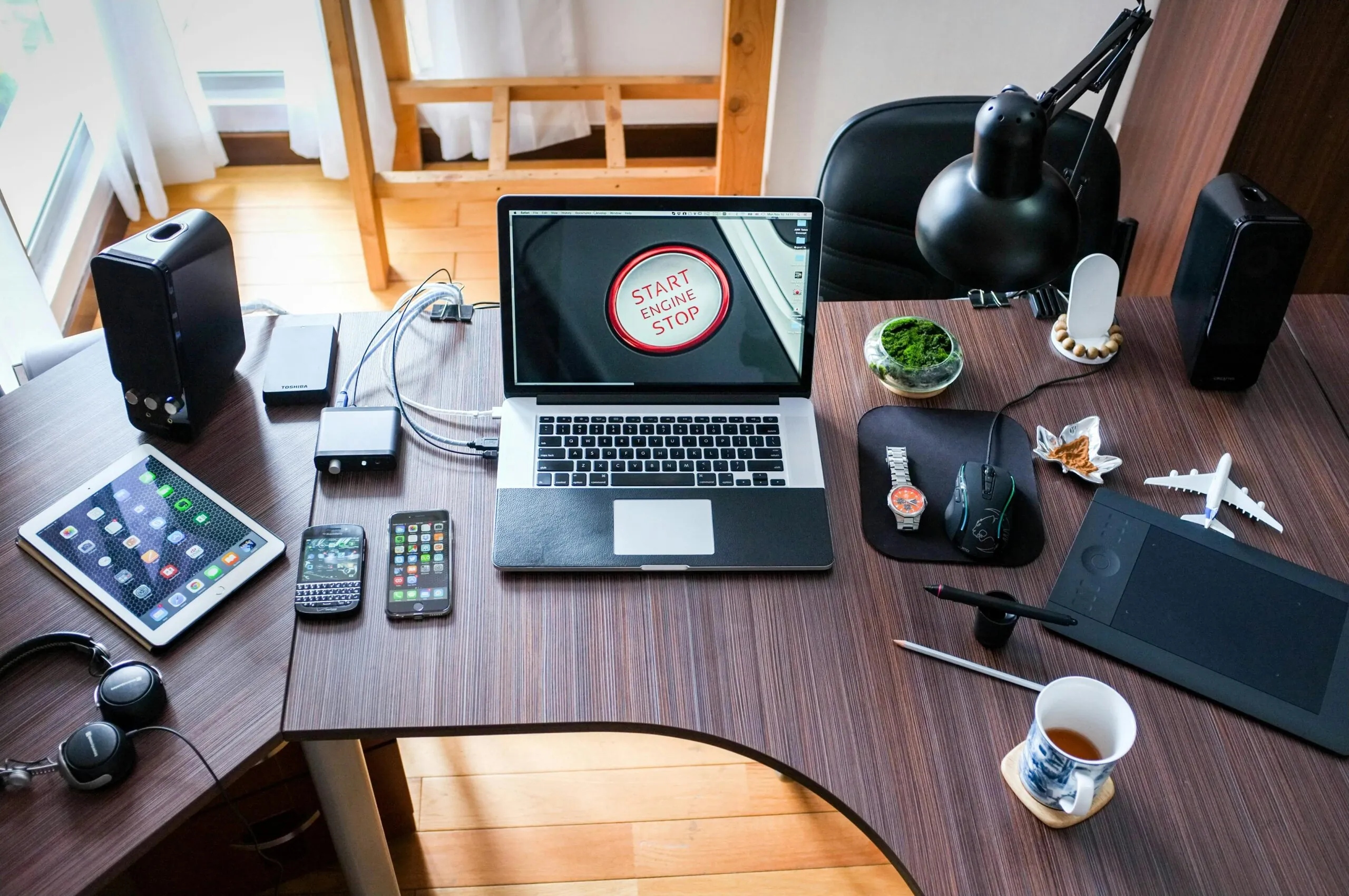 Laptop used for virtual event planning and event management tasks