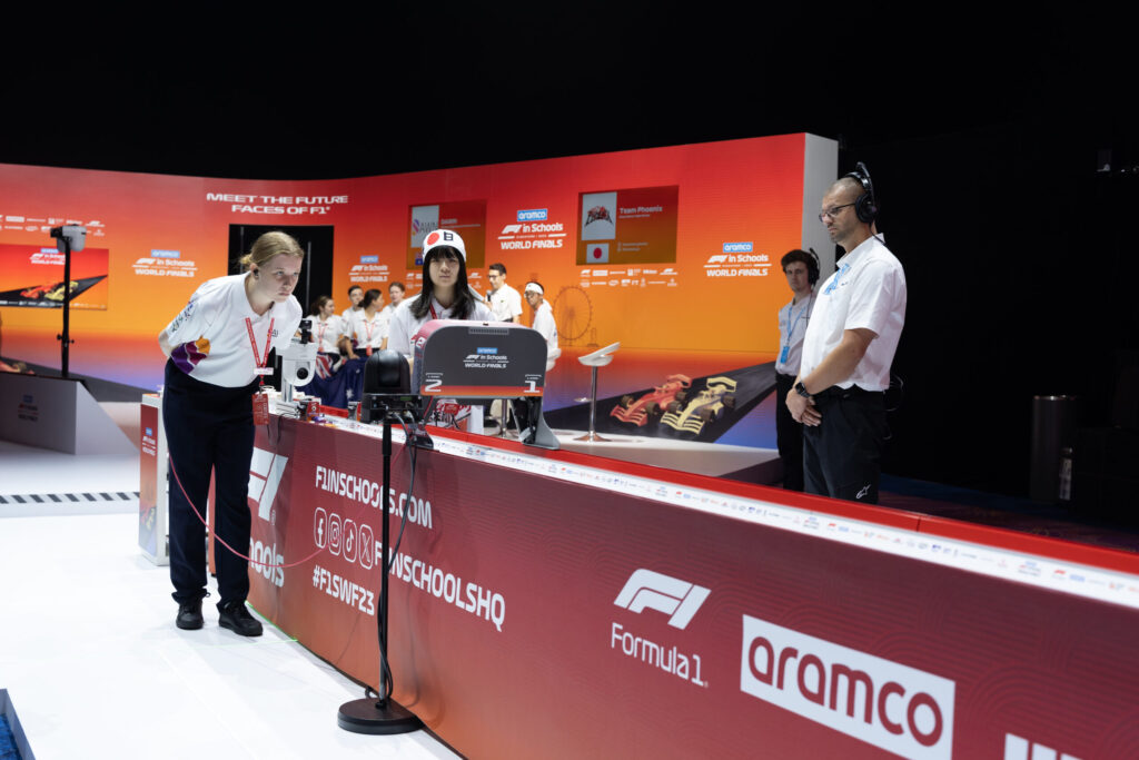 An interactive exhibit at an F1 event engages participants and event organisers alike.