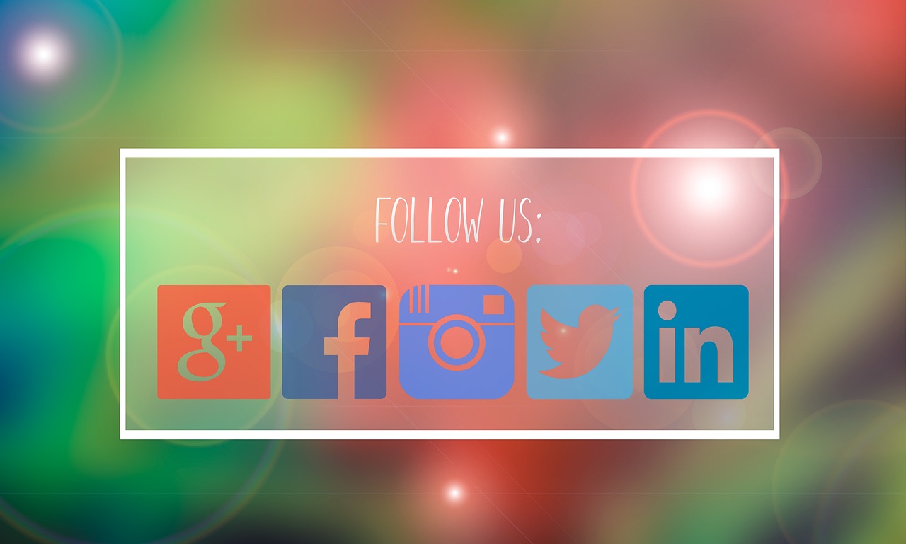 An image showcasing social media icons with the words follow us above it to engage event attendees after the event ends.